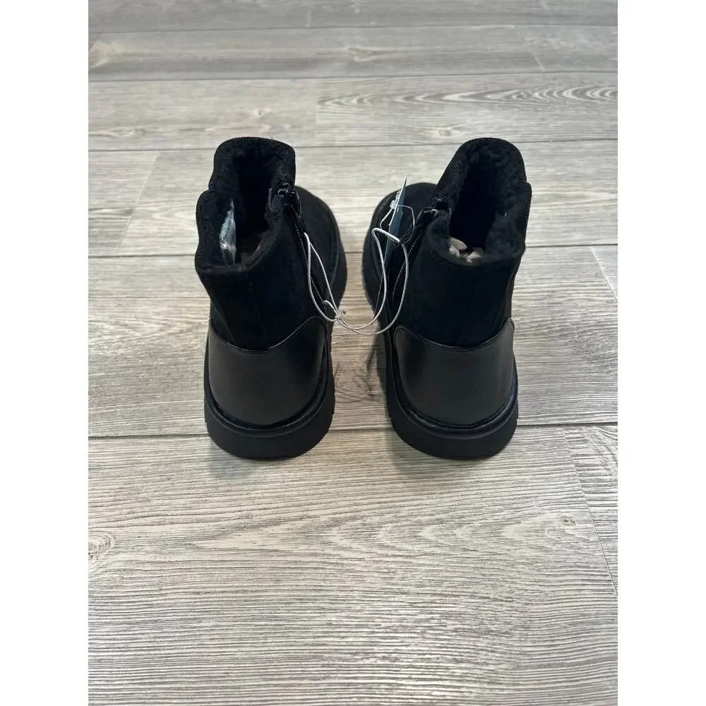 Cat & Jack Girls' Honor Faux Suede Style Boots Black Size 1 NWT
